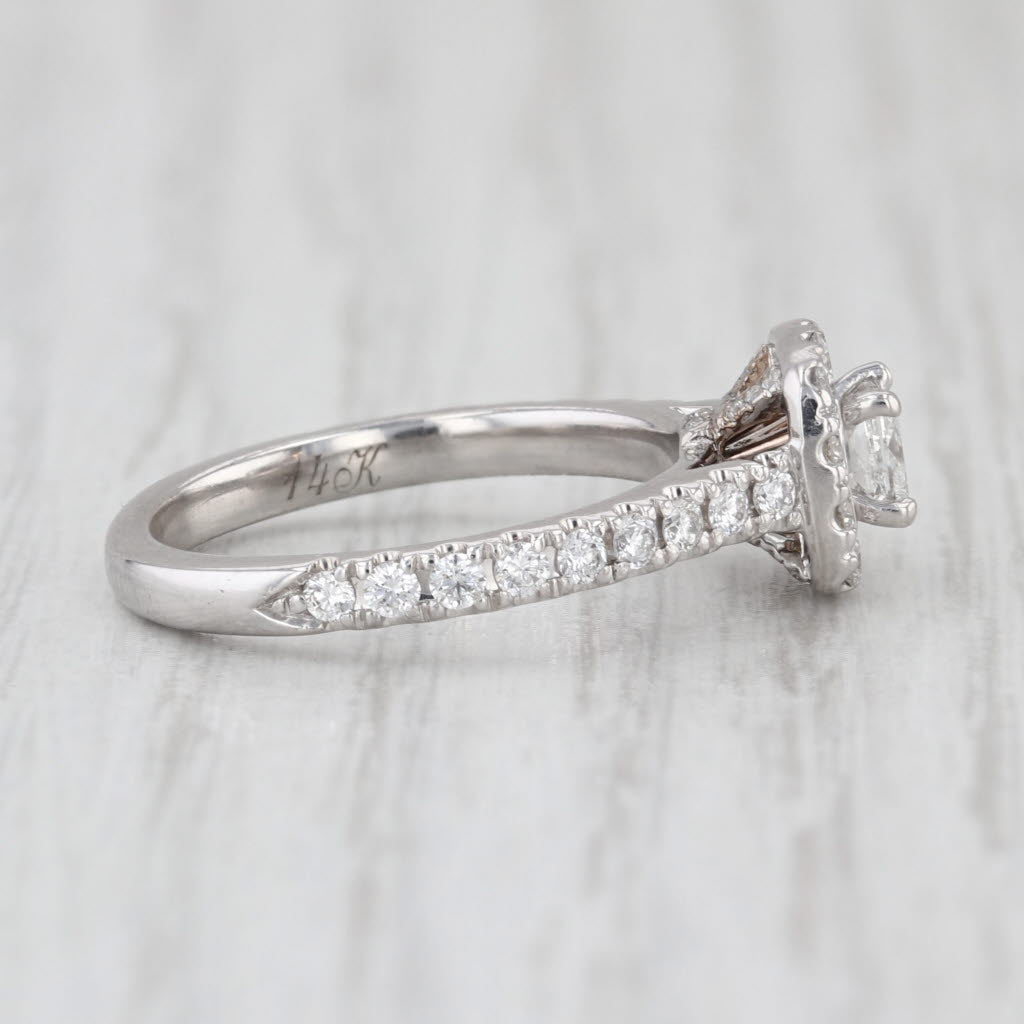 Neil Lane Princess Diamond Halo Engagement Ring 14k White Gold Size 5.25