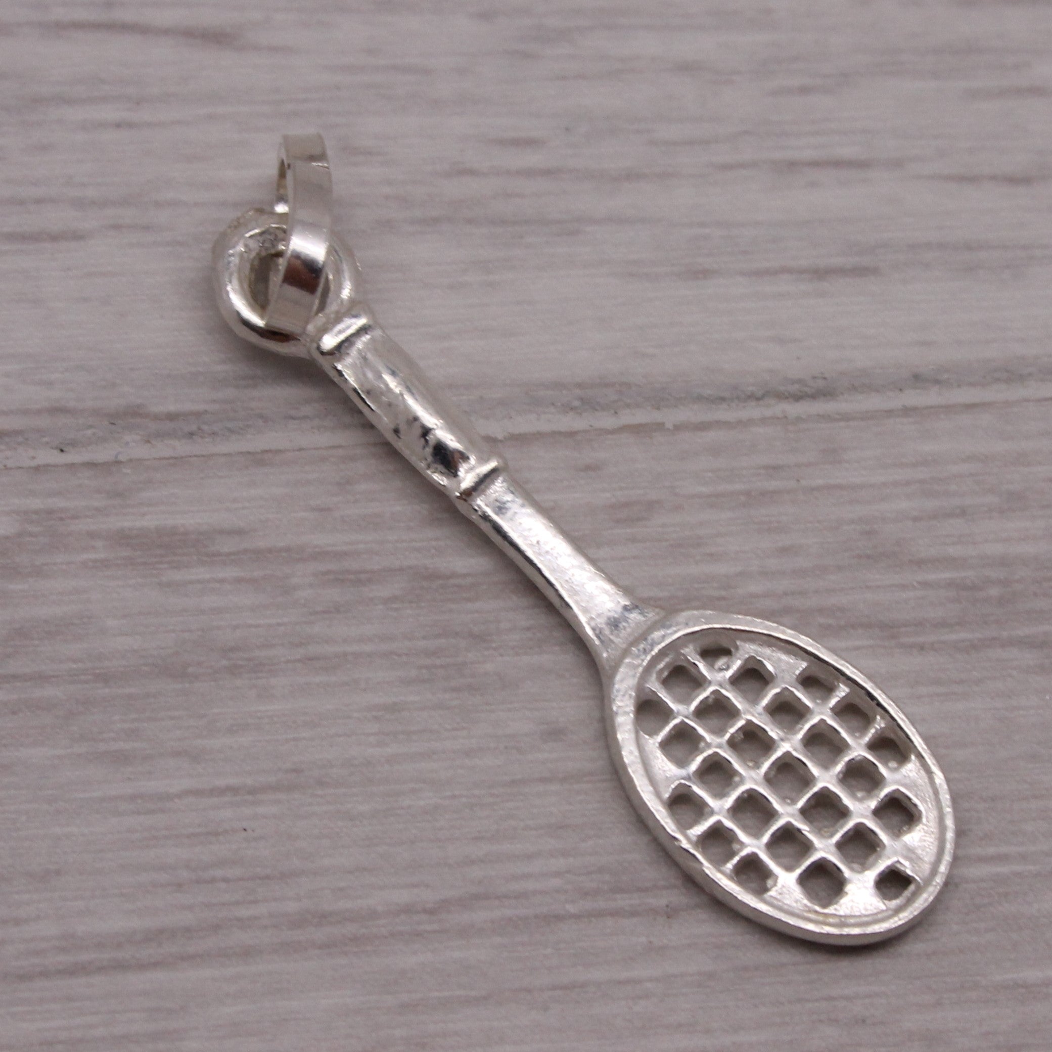 Sterling Silver Tennis Racket Racquet Charm