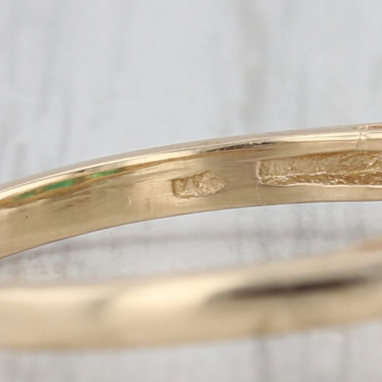 1.84ctw 3-Stone Oval Emerald Diamond Ring 14k Yellow Gold Size 6