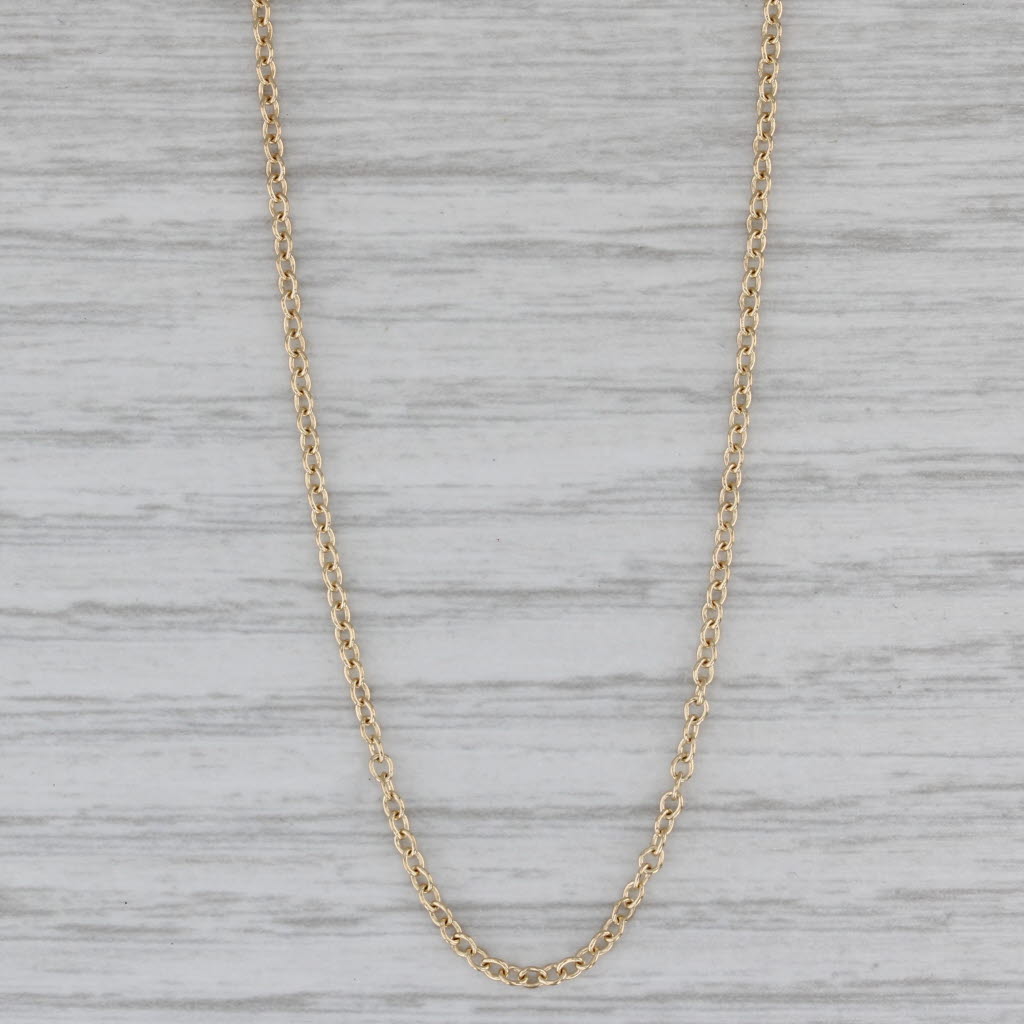 Gray Gabriel & Co Cable Chain Necklace 14k Yellow Gold 16.25" 1mm