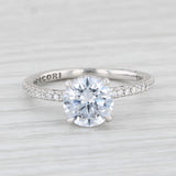 New Diamond Tacori Semi Mount Engagement Ring 18k White Gold Certificate Sz 6.5