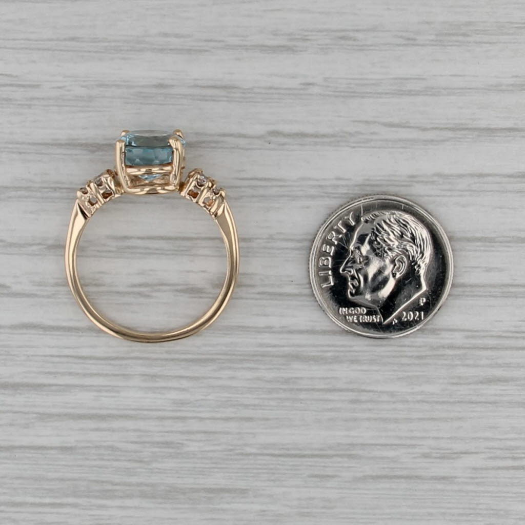 3.23ctw Aquamarine Diamond Ring 14k Yellow Gold Size 8