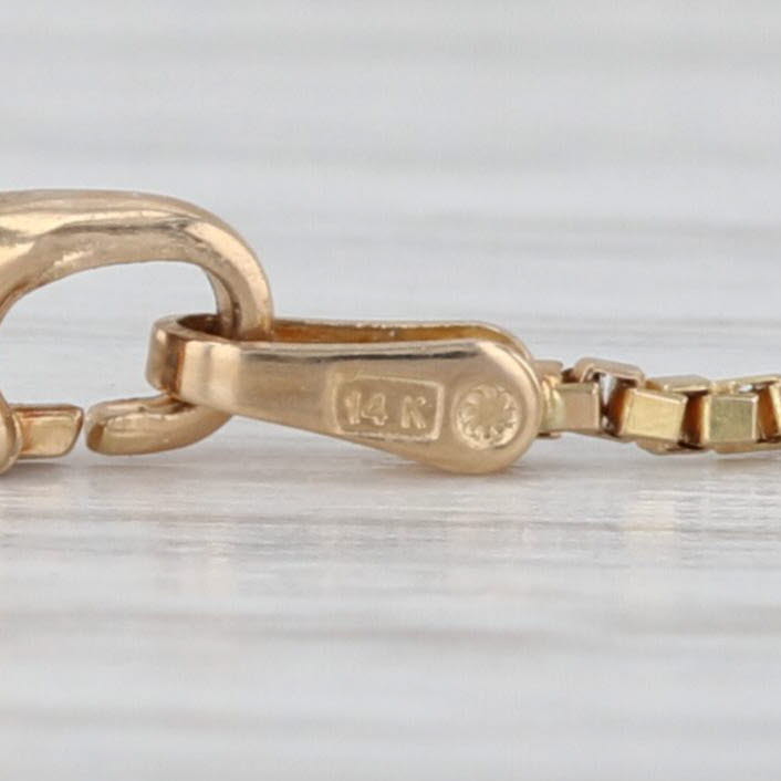 Box Chain Necklace 14k Yellow Gold 16" 1mm