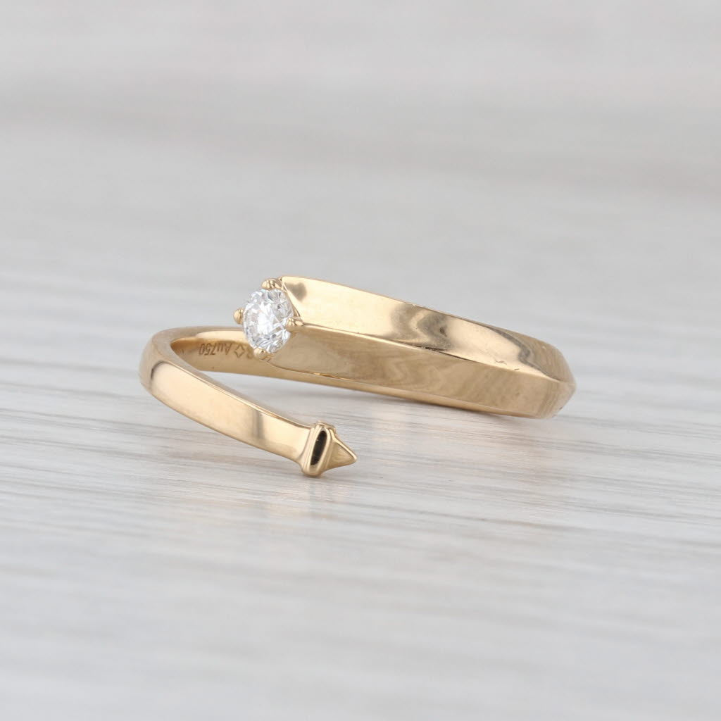 New Forevermark Diamond Bypass Ring 18k Yellow Gold Size 6.5 Adjustable