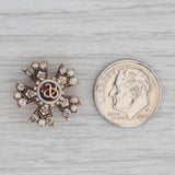 Sigma Nu Snake Badge 10k Gold Pearl Ruby Diamond Vintage Fraternity Pin