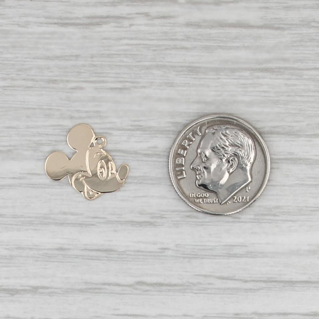 Mickey Mouse Profile Pendant 14k Yellow Gold Disney Cartoon Charm