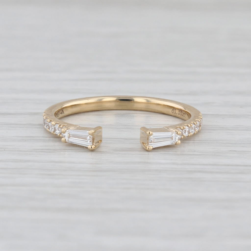 New 0.36ctw Lab Grown Diamond Band 14k Gold Stackable Ring Adjustable Size