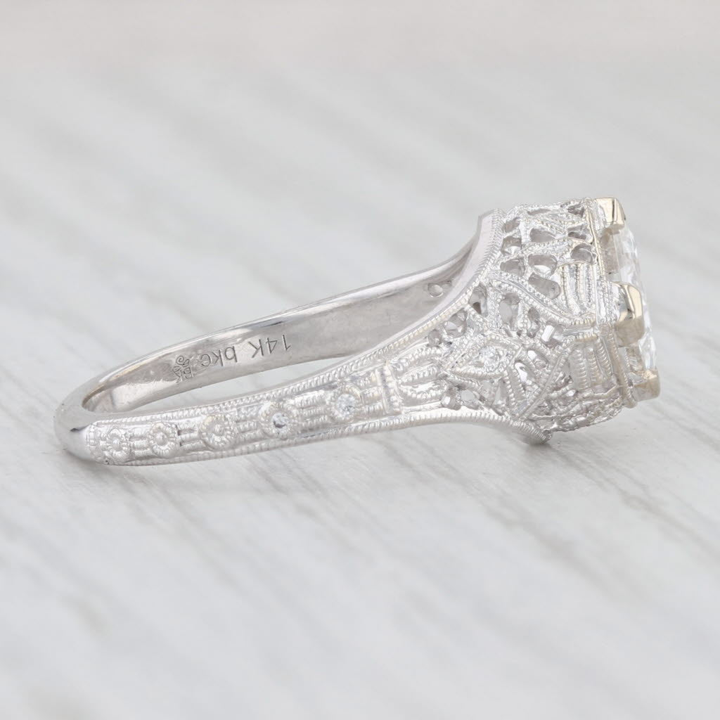 Light Gray New Beverley K 1.02ctw Diamond Filigree Engagement Ring 14k White Gold Size 6.75