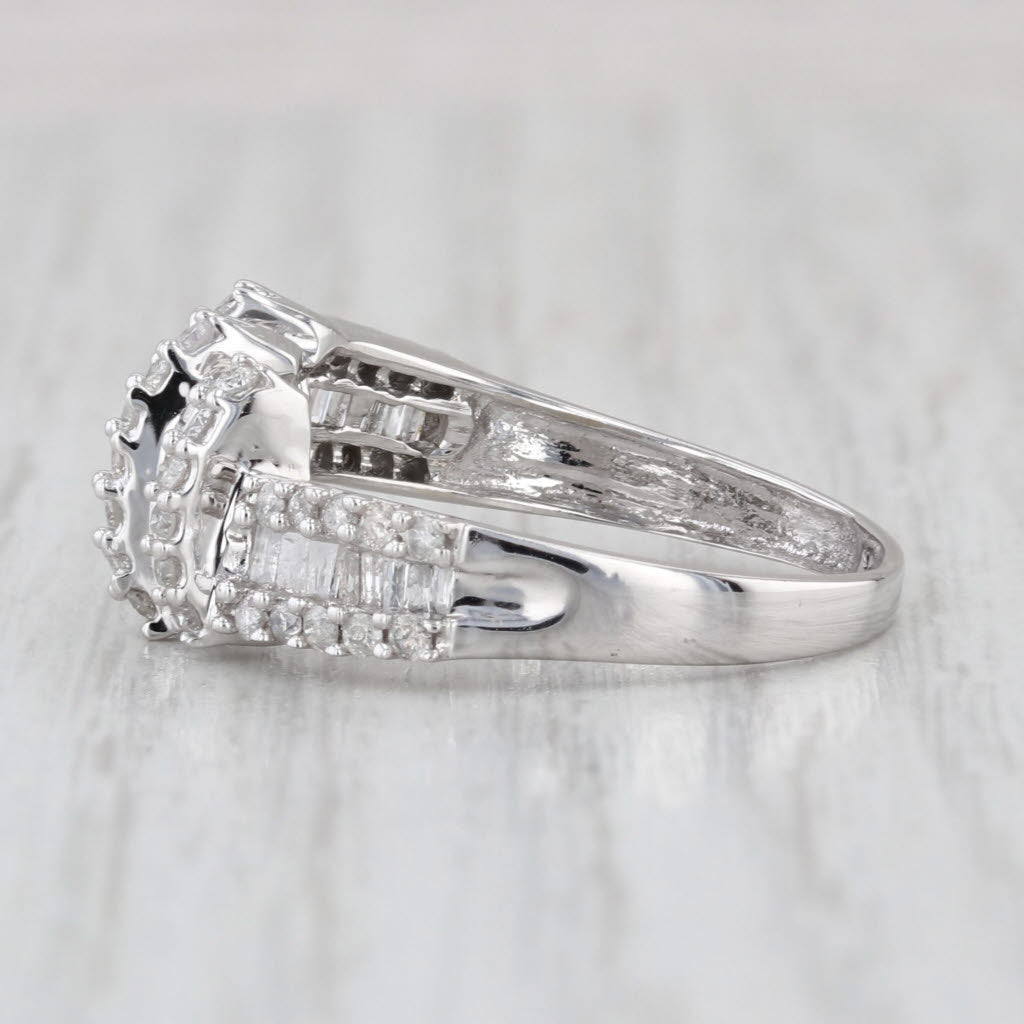 0.97ctw Diamond Knot Ring 10k White Gold Size 8.25