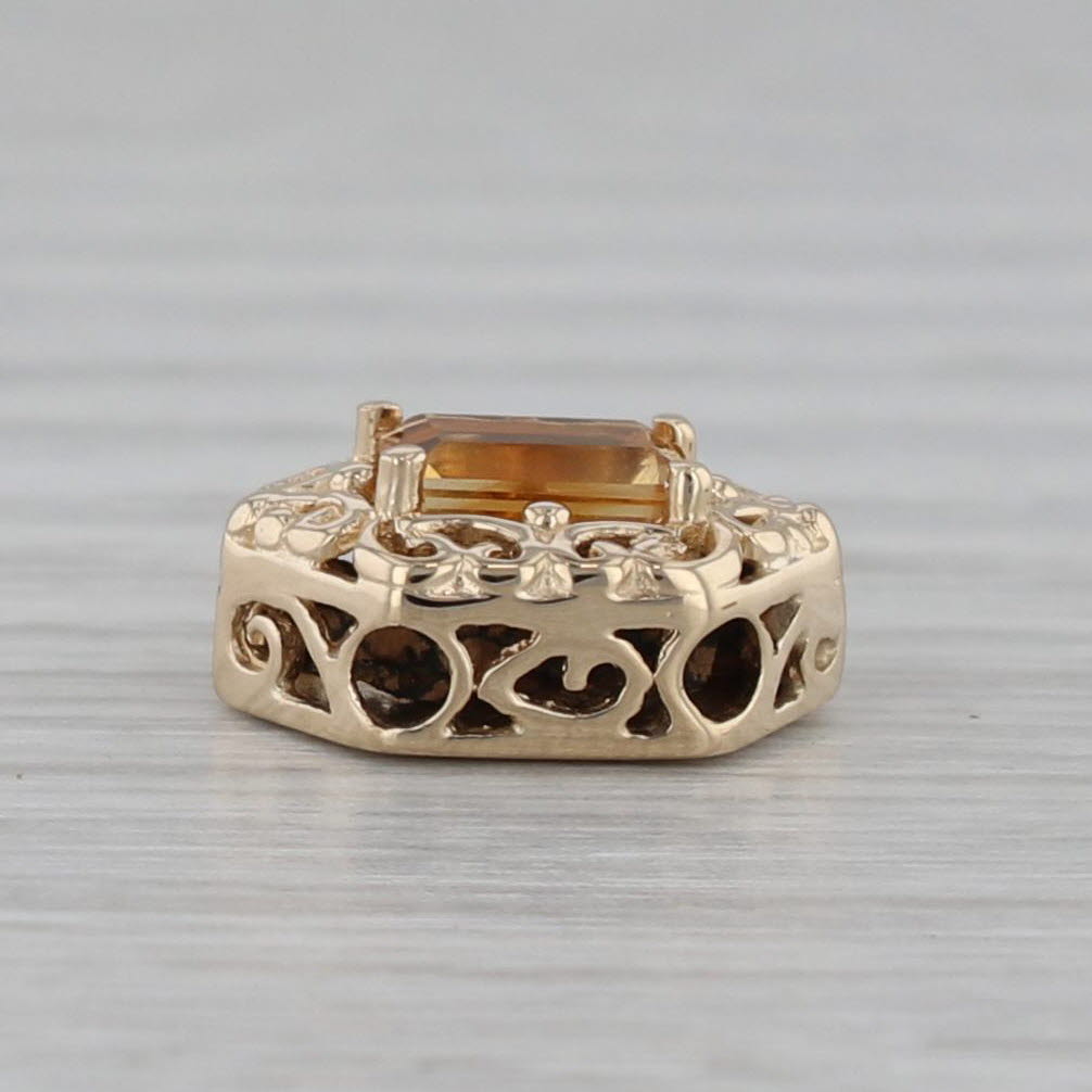 Gray 0.50ct Citrine Slide Bracelet Charm 14k Yellow Gold Vintage Richard Klein