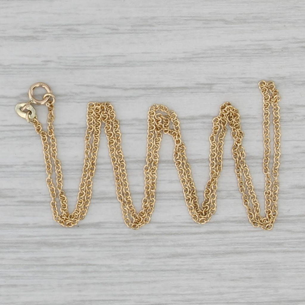 Cable Chain Necklace 14k Yellow Gold 18" 0.7mm