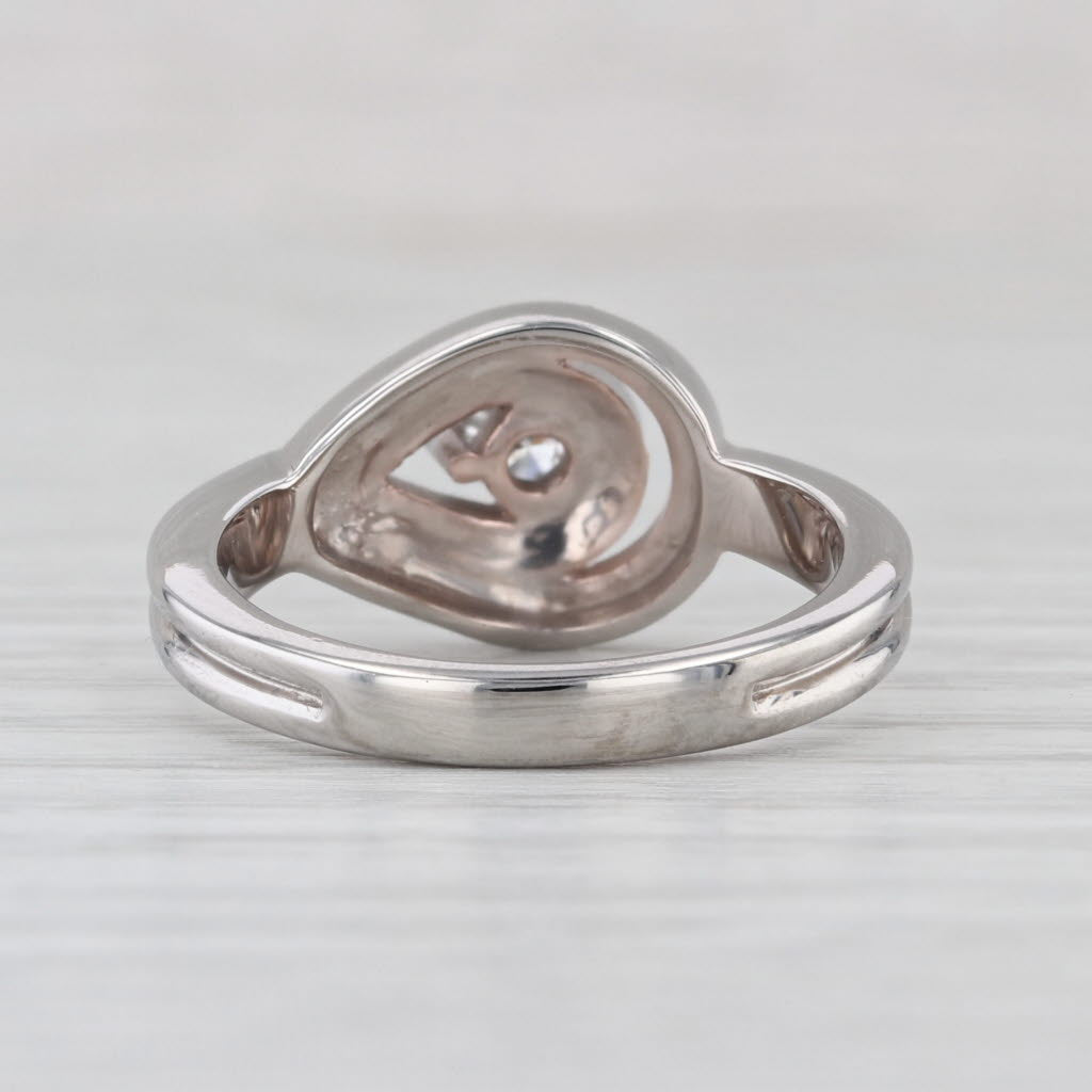 0.36ctw Diamond Teardrop Halo Ring 10k White Gold Size 6.75 Engagement