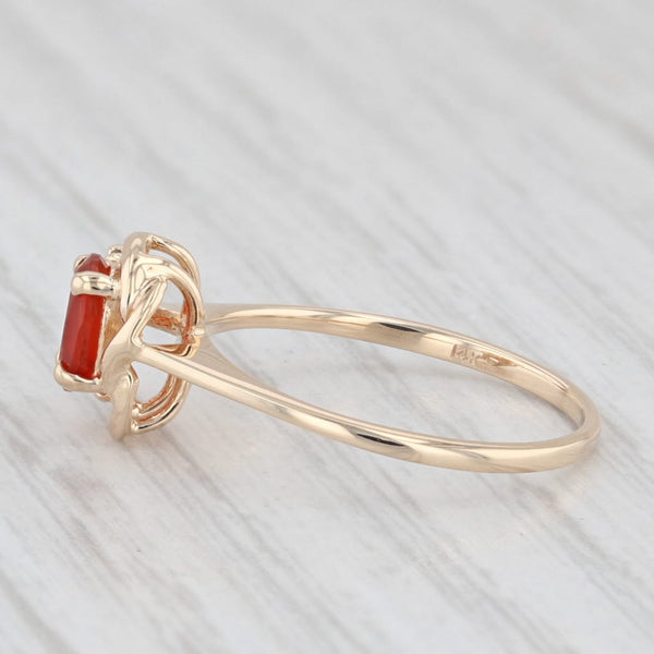 Fire Opal Diamond Accent 14K Yellow Gold Ring Size 5.5