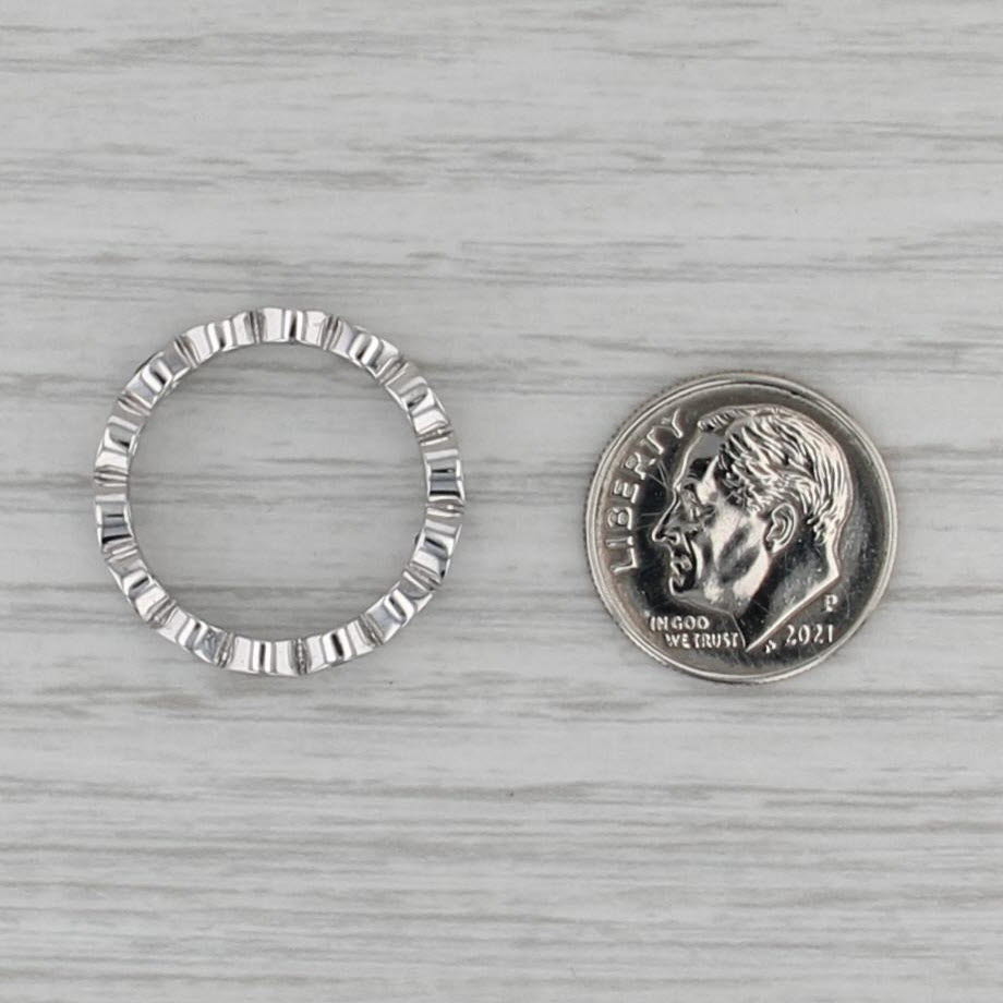 1.30ctw Blue Sapphire Diamond Eternity Ring 14k Gold Stackable Wedding Band