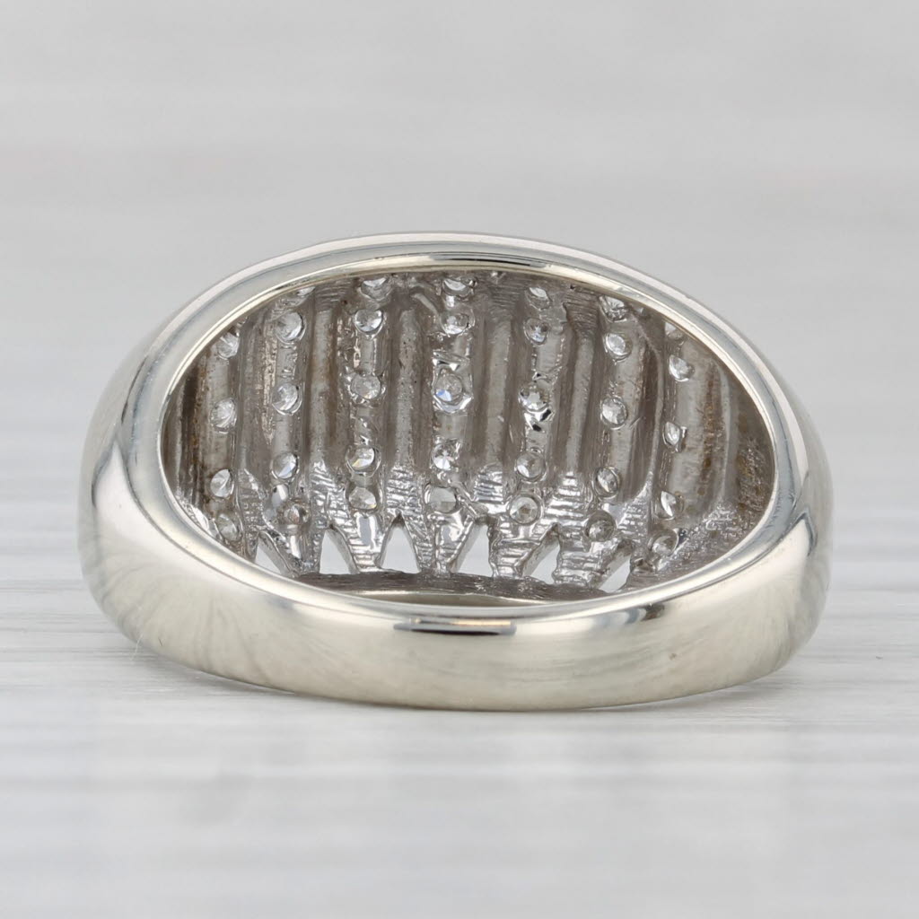 Light Gray 0.38ctw Diamond Rows Ring 10k White Gold Size 7.25