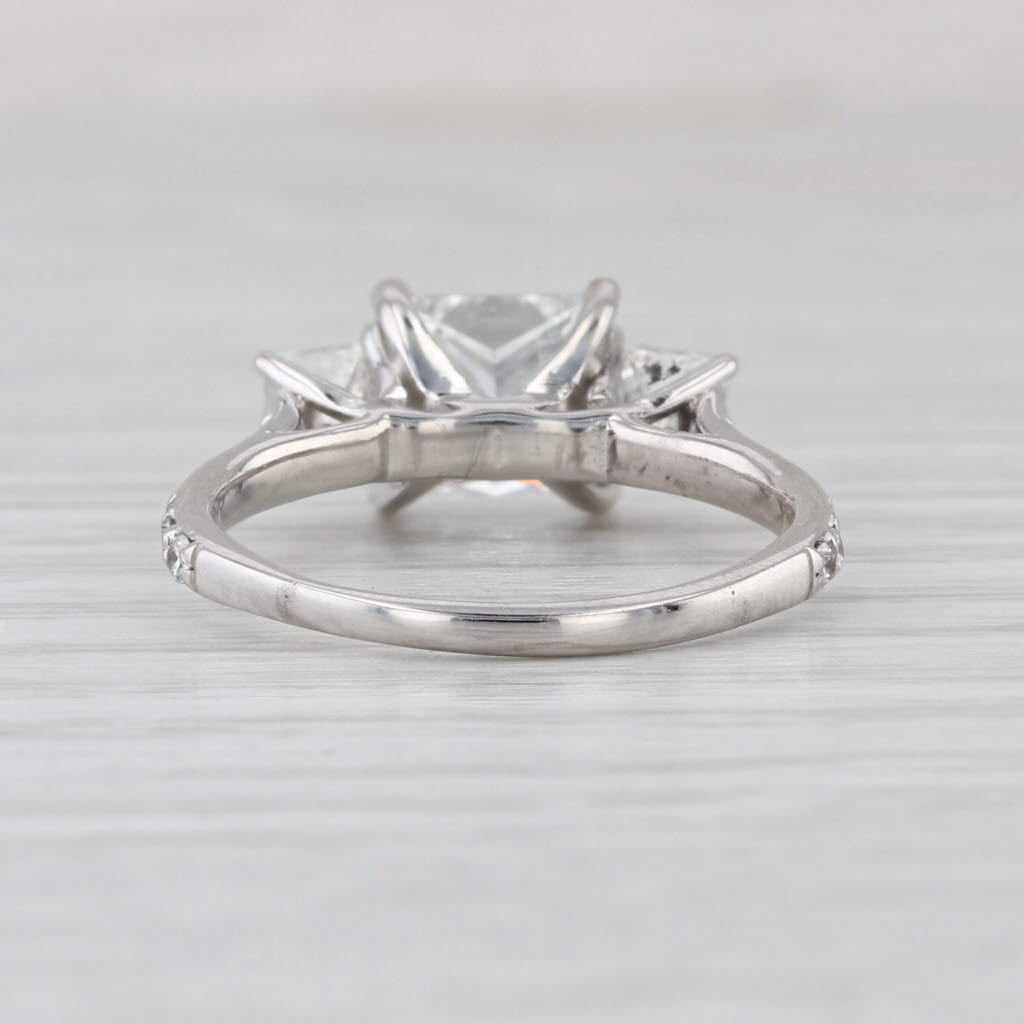 GIA 3.01ctw Princess Diamond 3-Stone Engagement Ring 14k White Gold Size 7.5