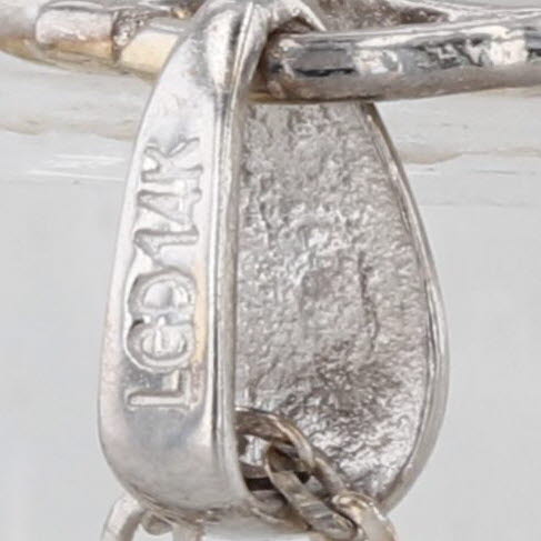 Heart Skeleton Key Pendant 14k White Gold 18" Cable Chain