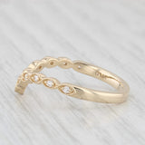 New 0.10ctw Diamond Contoured V Ring 14k Yellow Gold Stackable Wedding Band