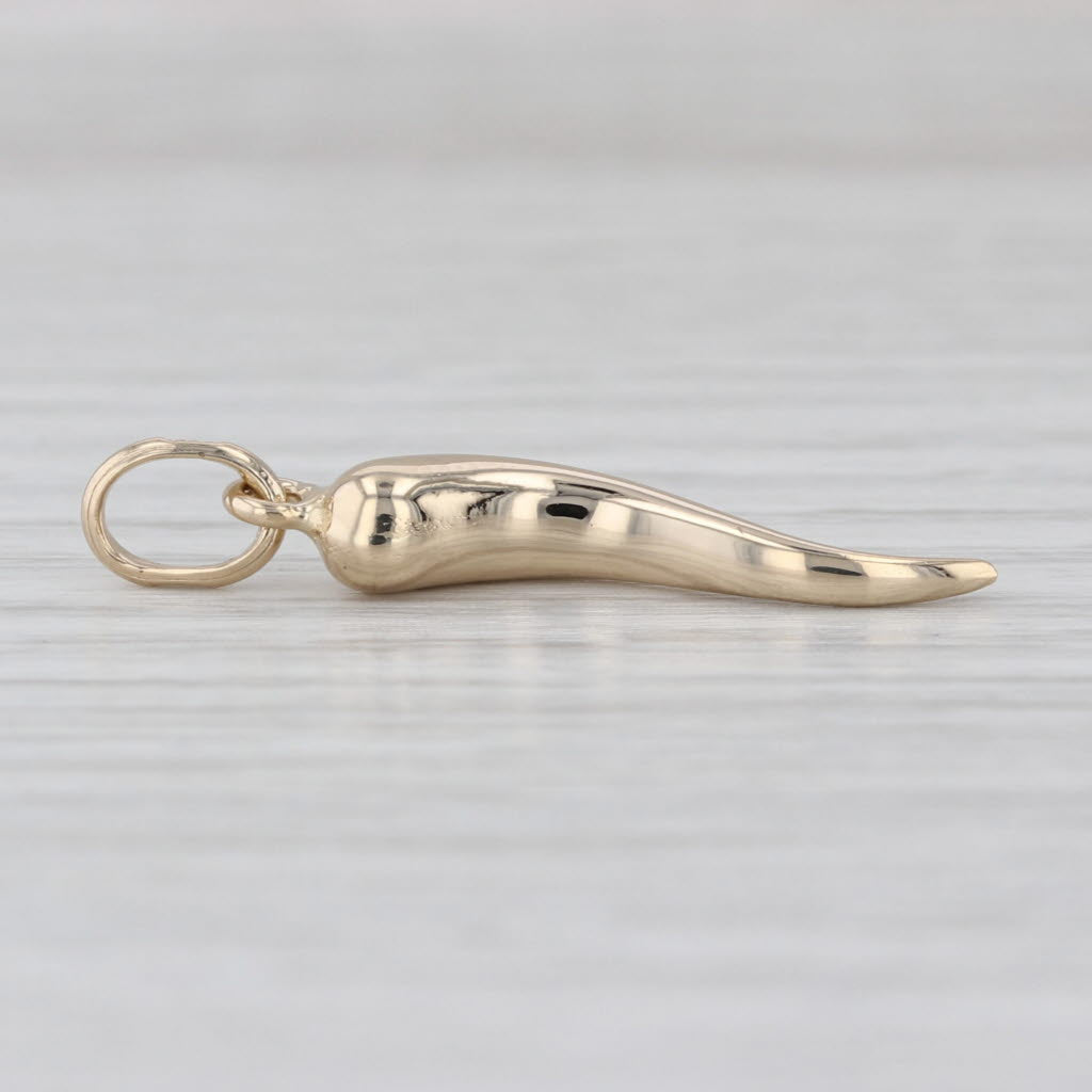 Vintage Italian Horn Good Luck Talisman Charm 14k Yellow Gold Charm