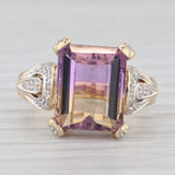 4.90ctw Purple Yellow Ametrine Diamond Ring 10k Yellow Gold Size 6