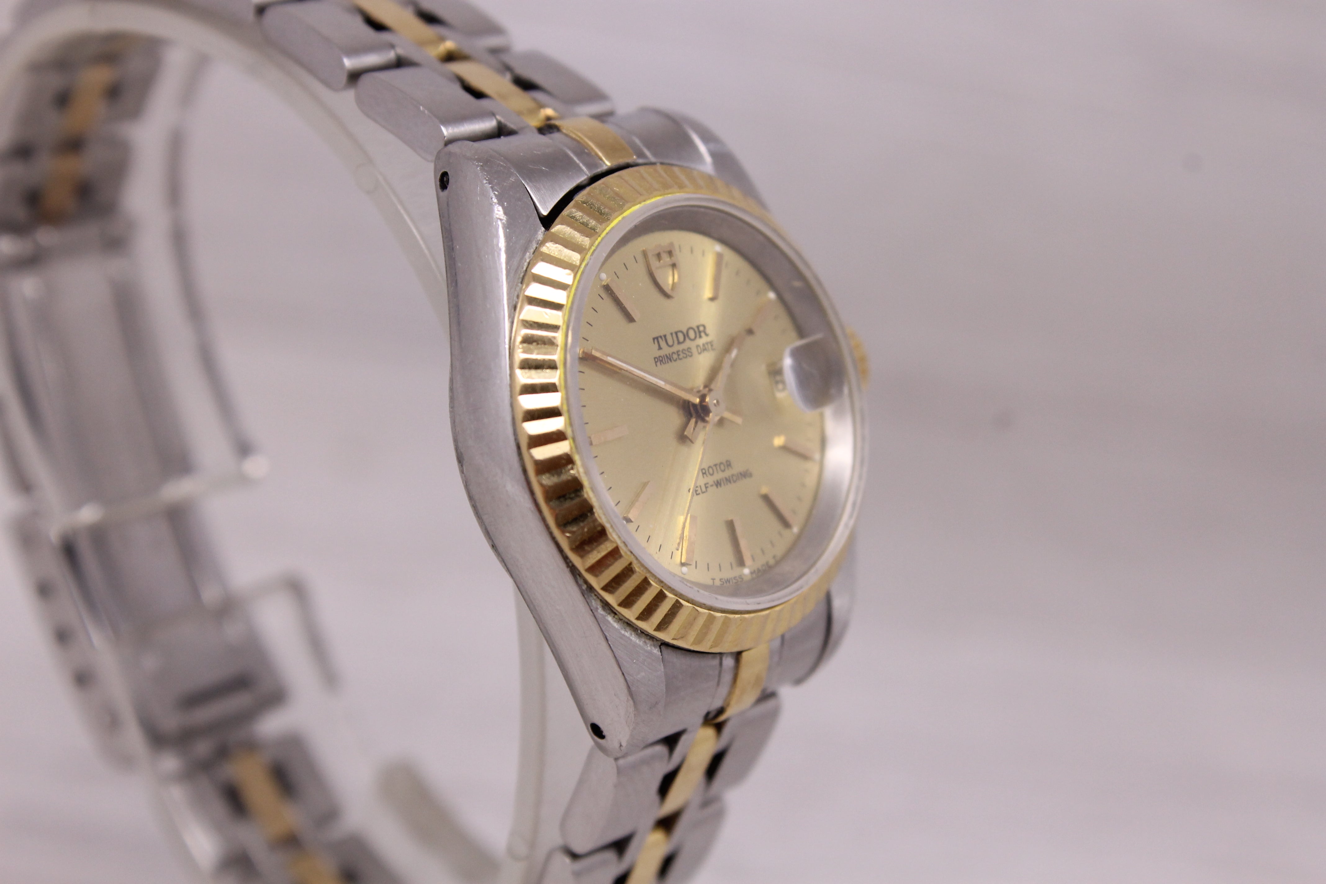 Tudor Princess Date Ladies 25mm Automatic Watch Fluted Bezel Swiss Date 92413