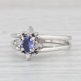 Light Gray 0.54ctw Tanzanite Diamond Flip Ring 14k White Gold Size 7 Reversible