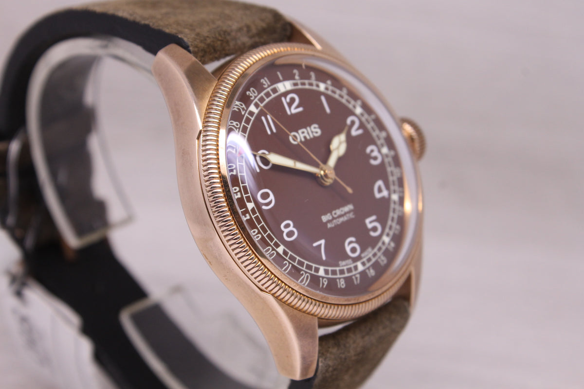 Oris Big Crown Bronze Pointer Date Mens 40mm Automatic Watch Swiss Box Card MINT