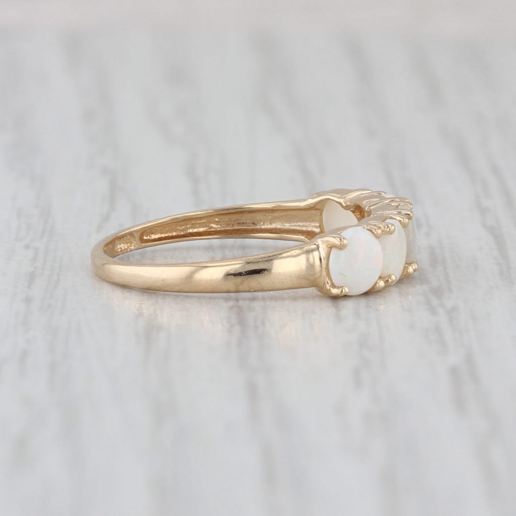 Opal Cabochon 5-Stone Stackable Ring 14k Yellow Gold Size 6.25