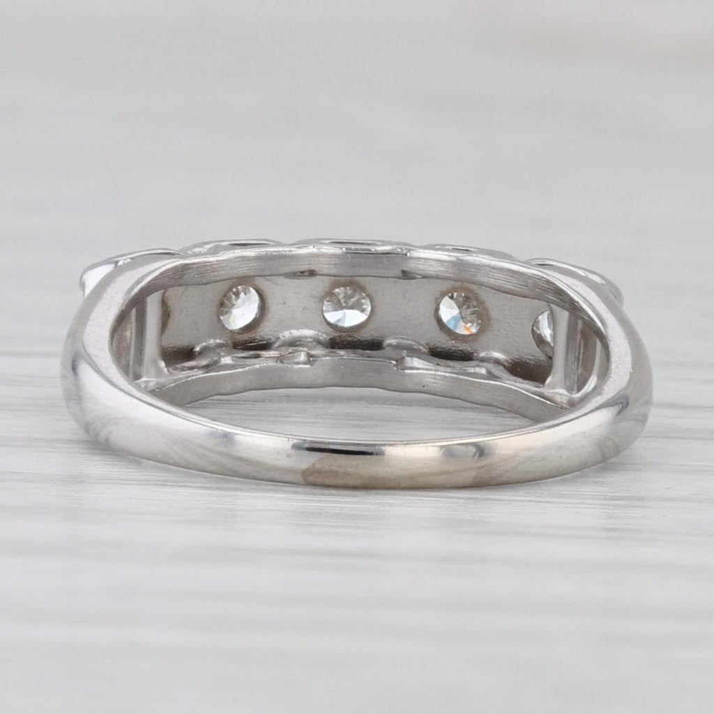 Light Gray 0.47ctw Diamond 5-Stone Ring 14k White Gold Size 4.75 Wedding Anniversary Band