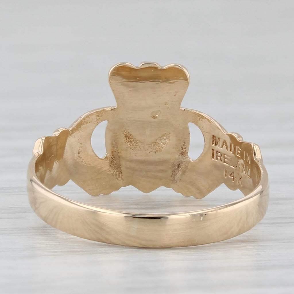 Gray Irish Claddagh Ring 14k Yellow Gold Size 5 Made in Ireland