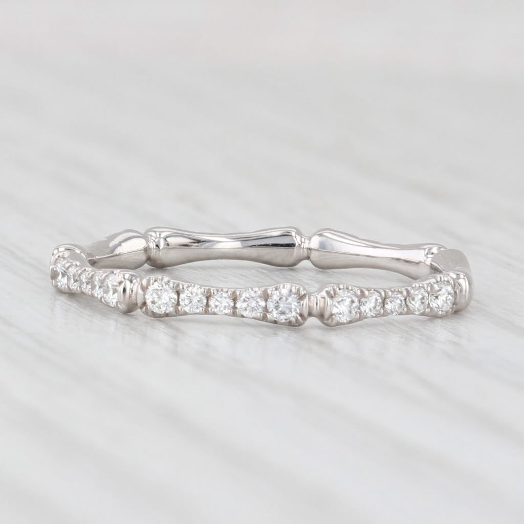 Light Gray New 0.31ctw Diamond Wedding Band 14k White Gold Stackable Anniversary Ring 6.5