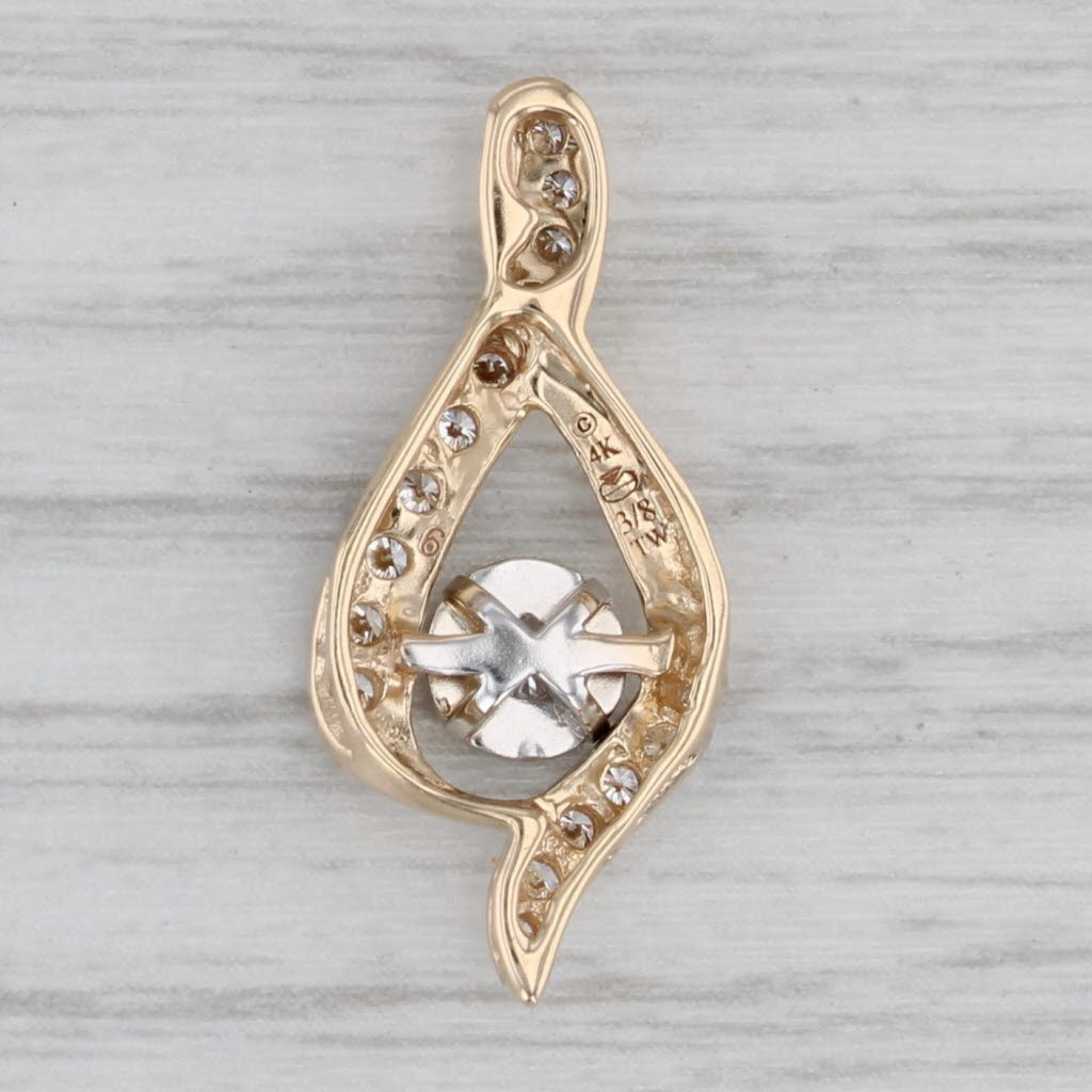 Gray 0.37ctw Diamond Teardrop Pendant 14k Yellow Gold