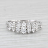0.37ctw Tiered Pyramid Diamond Ring 14k White Gold Size 6.5 Stackable
