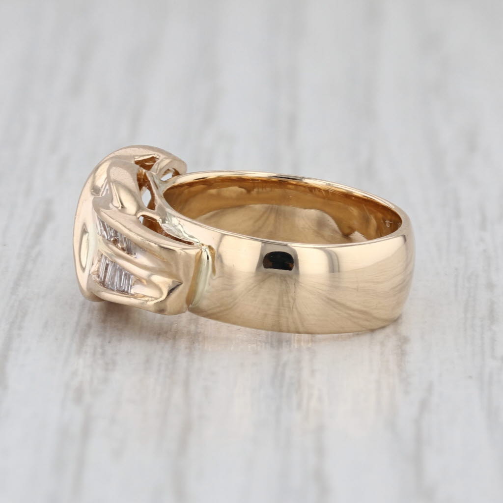 0.47ctw Diamond Ovalay Knot Ring 14k Yellow Gold Size 4