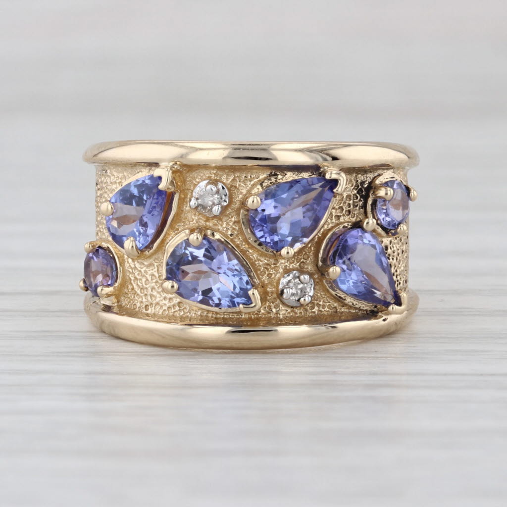 2.04ctw Tanzanite Diamond Ring 14k Yellow Gold Size 7.25 Cocktail