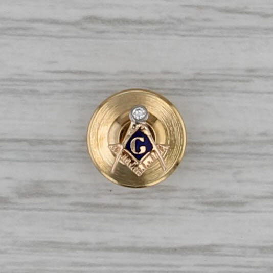 Vintage Masonic Blue Lodge Lapel Pin 14k Gold Square Compass Tie Tac