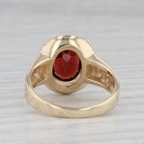 Vintage 2ct Garnet Seed Pearl Halo Ring 14k Yellow Gold Size 6.5