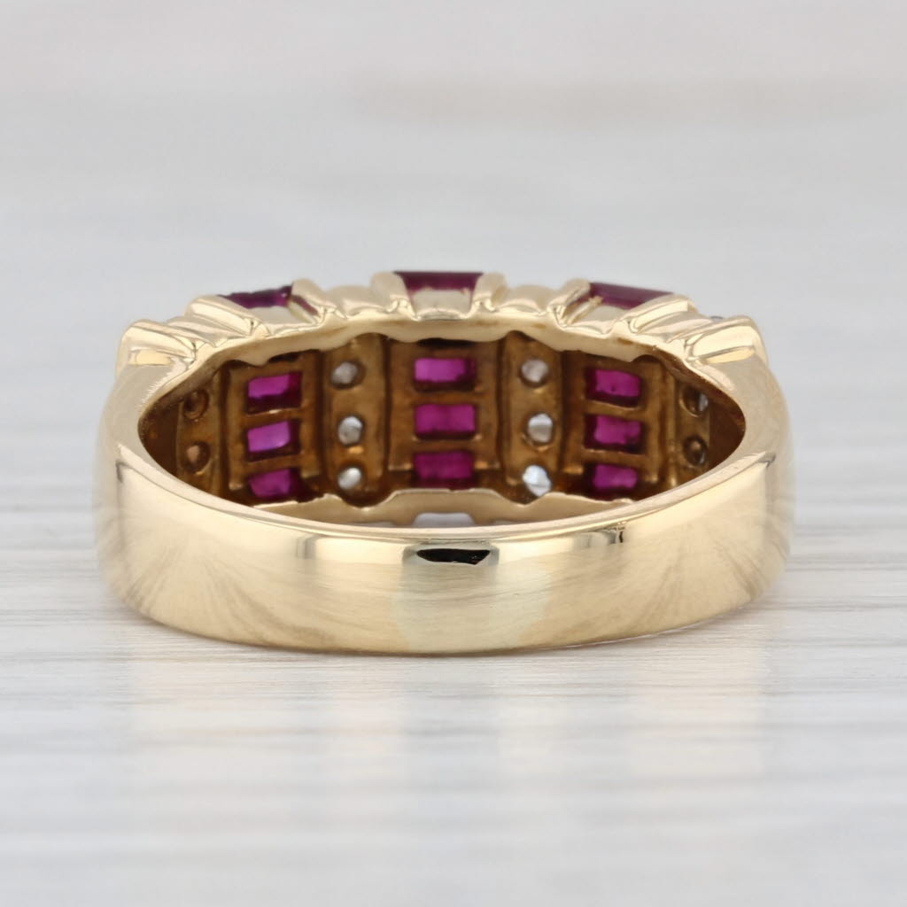 1.56ctw Ruby Diamond Ring 18k Yellow Gold Size 8