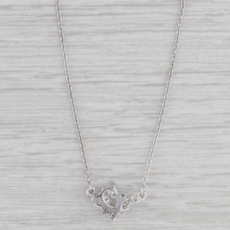 0.66ctw Diamond Pendant Necklace 14k White Gold 18" Cable Chain