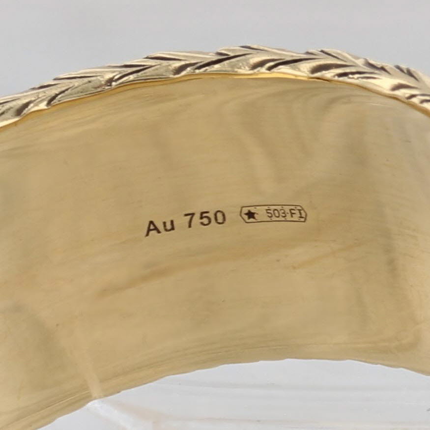 Gucci Arabesque Ring 18k Yellow Gold Ornate Floral Band