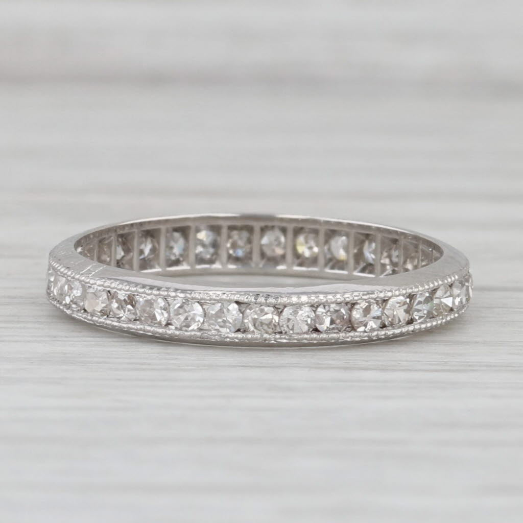 Antique 0.50ctw Diamond Eternity Band Platinum Anniversary Wedding Ring Size 6.5