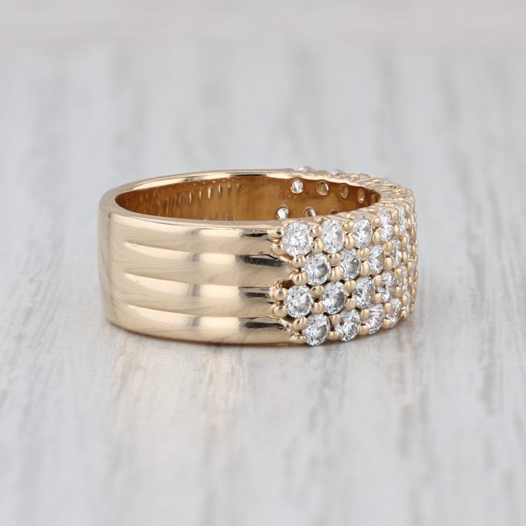 1.90ctw Diamond Anniversary Wedding Band 14k Yellow Gold Size 7