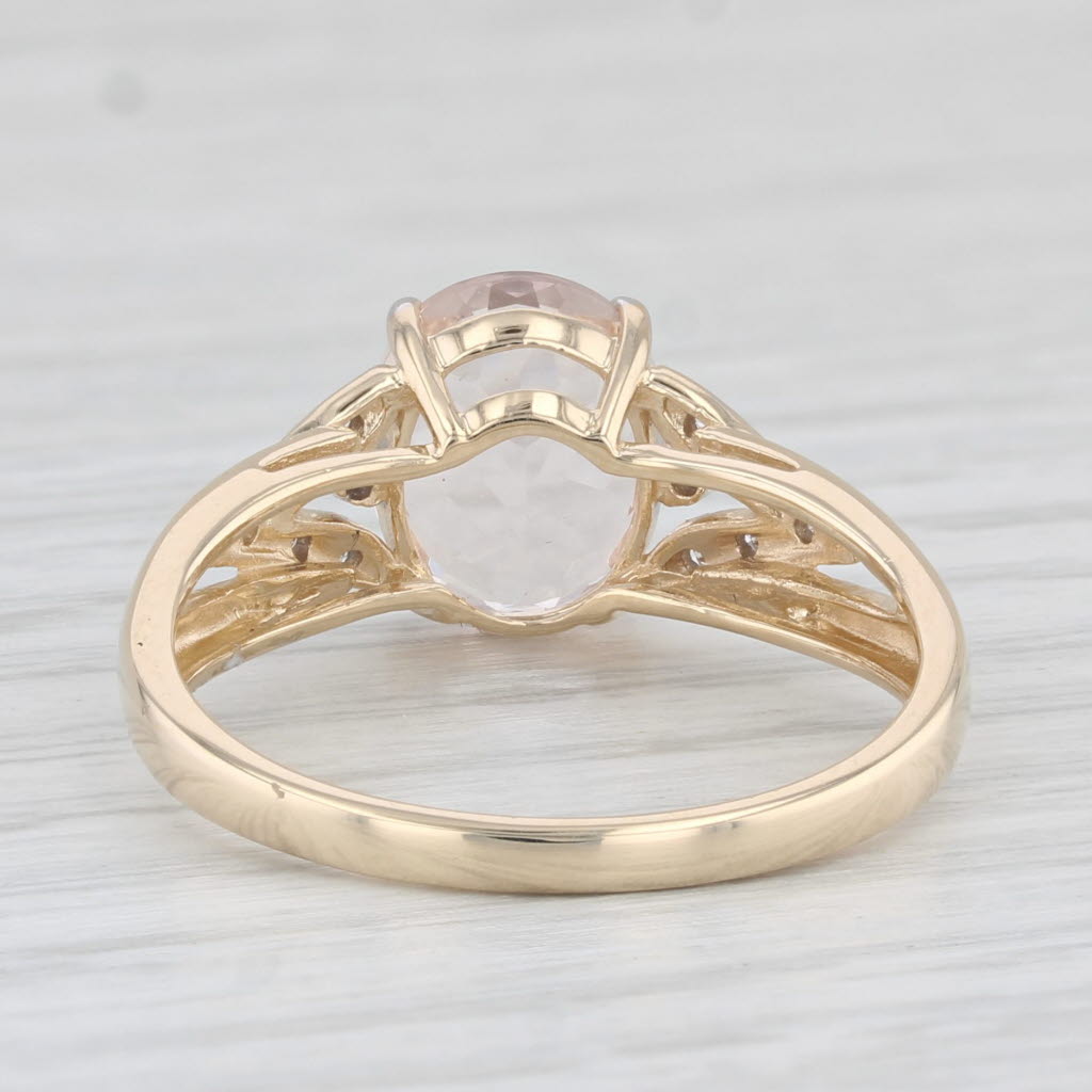 Light Gray 2.57ctw Morganite Diamond Ring 14k Yellow Gold Size 9 Oval Engagement