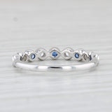 New .32ctw Sapphire Diamond Stackable Ring 14k White Gold Size 7 Stacking Band
