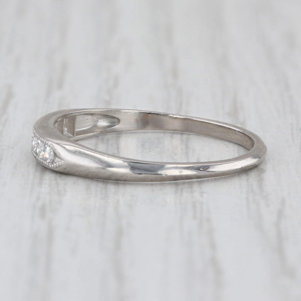 Vintage 0.18ctw Diamond Wedding Band 950 Palladium Size 8.25 Stackable