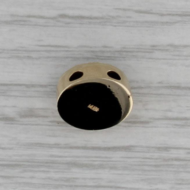 Vintage Onyx Cabochon Solitaire Slide Bracelet Charm 14k Yellow Gold Ornate