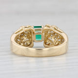 Light Gray 0.88ctw Emerald Diamond Ring 18k Yellow Gold Size 7.75