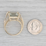 7.07ctw Prasiolite Green Amethyst Diamond Ring 10k Yellow Gold Size 8.25