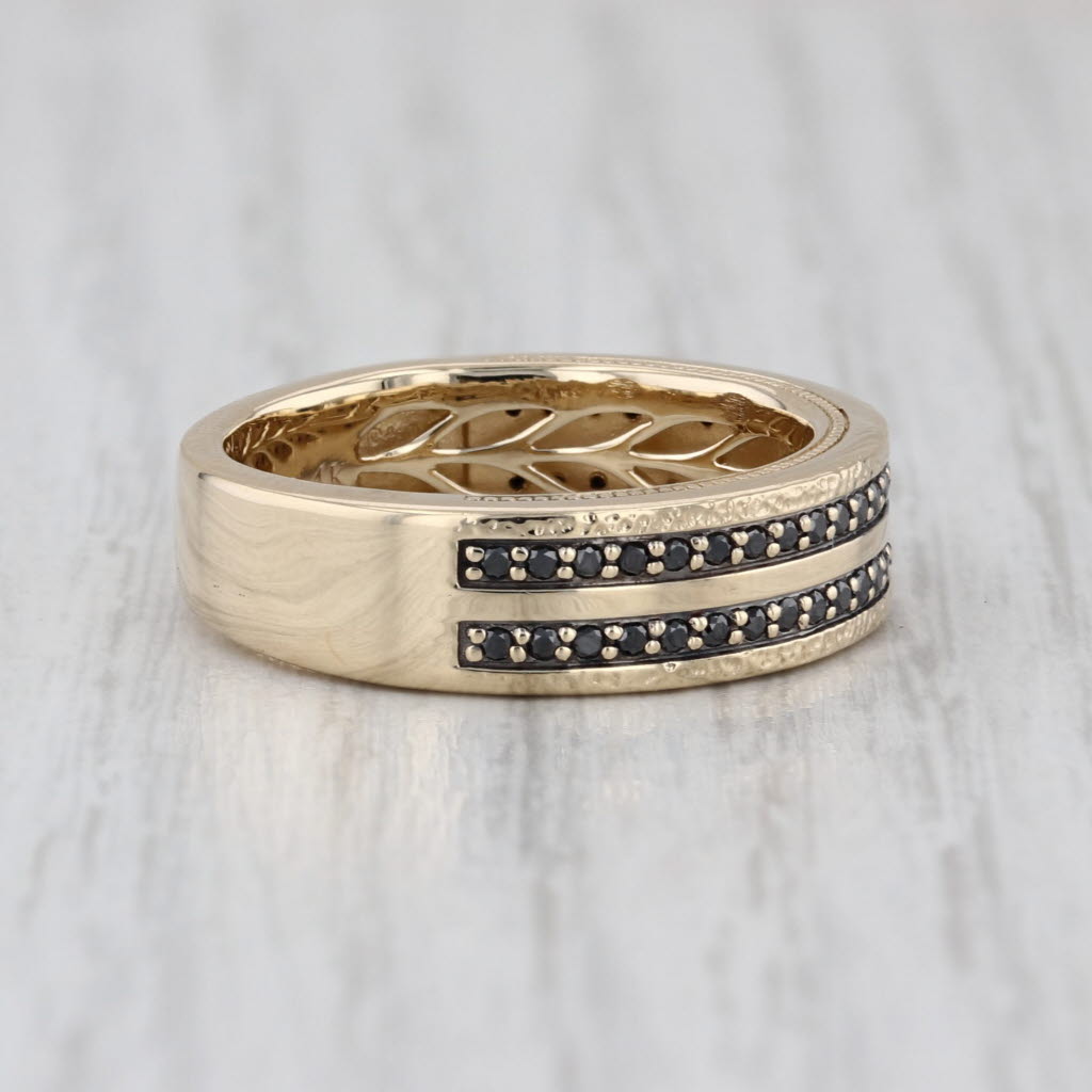 Neil Lane 0.24ctw Black Diamond Anniversary Wedding Band 14k Yellow Gold Size 8
