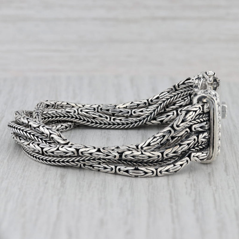 Silpada Multistrand Byzantine Wheat Chains Bracelet Sterling Silver 7"
